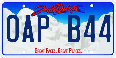SD license plate 0APB44