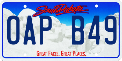 SD license plate 0APB49