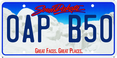 SD license plate 0APB50