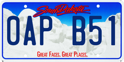 SD license plate 0APB51