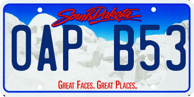 SD license plate 0APB53
