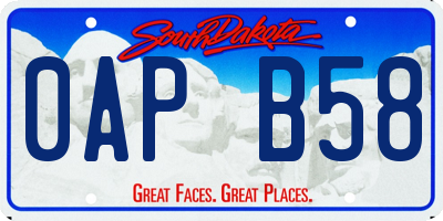 SD license plate 0APB58