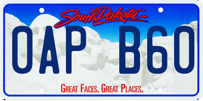 SD license plate 0APB60