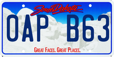SD license plate 0APB63