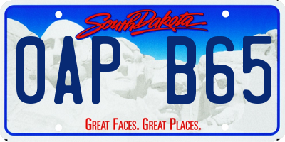 SD license plate 0APB65