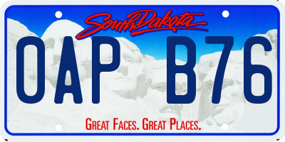 SD license plate 0APB76