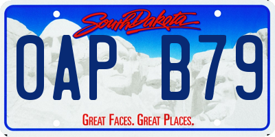 SD license plate 0APB79