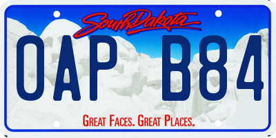 SD license plate 0APB84