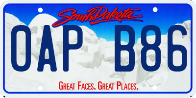 SD license plate 0APB86