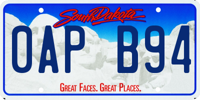 SD license plate 0APB94