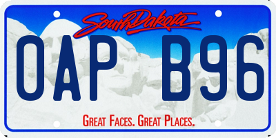 SD license plate 0APB96
