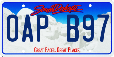 SD license plate 0APB97