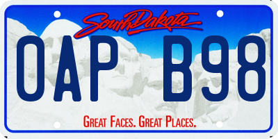 SD license plate 0APB98