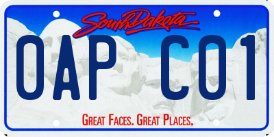 SD license plate 0APC01