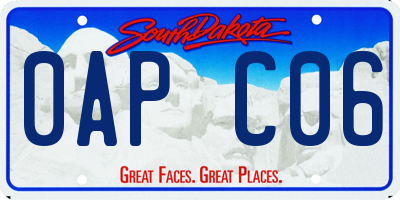 SD license plate 0APC06