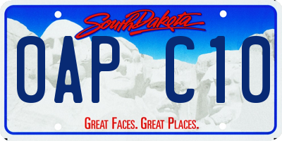 SD license plate 0APC10