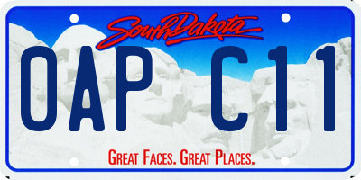 SD license plate 0APC11
