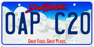 SD license plate 0APC20