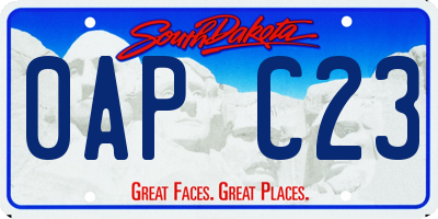 SD license plate 0APC23