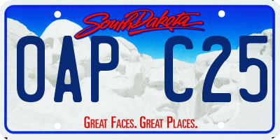 SD license plate 0APC25