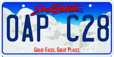 SD license plate 0APC28