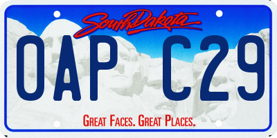 SD license plate 0APC29