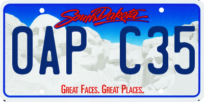 SD license plate 0APC35