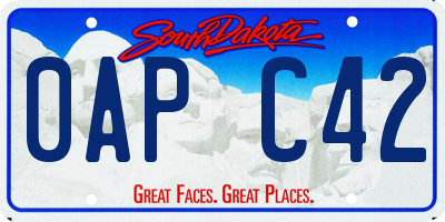 SD license plate 0APC42