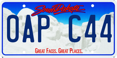 SD license plate 0APC44