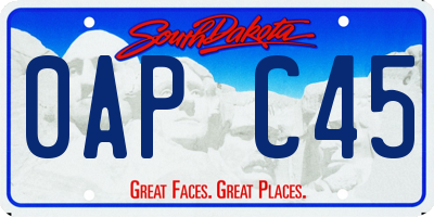 SD license plate 0APC45