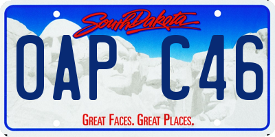 SD license plate 0APC46