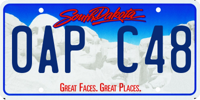 SD license plate 0APC48