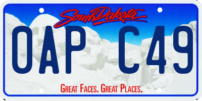 SD license plate 0APC49