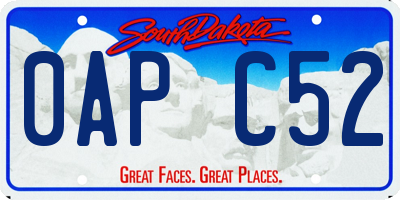 SD license plate 0APC52