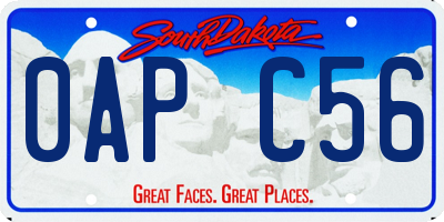 SD license plate 0APC56