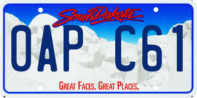 SD license plate 0APC61