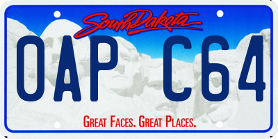 SD license plate 0APC64