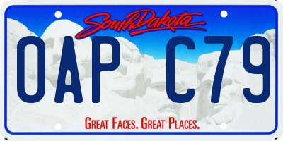 SD license plate 0APC79