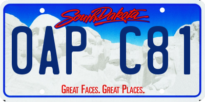 SD license plate 0APC81