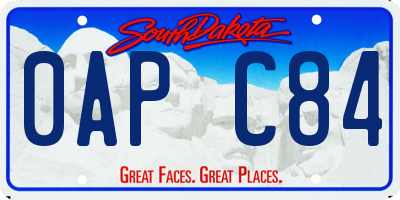 SD license plate 0APC84
