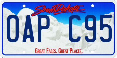 SD license plate 0APC95