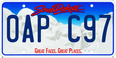 SD license plate 0APC97