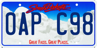 SD license plate 0APC98