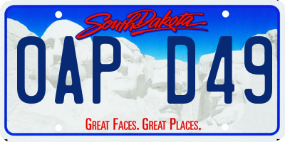 SD license plate 0APD49