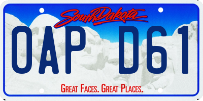 SD license plate 0APD61