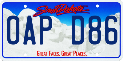 SD license plate 0APD86
