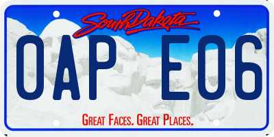 SD license plate 0APE06