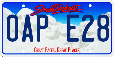 SD license plate 0APE28