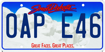 SD license plate 0APE46