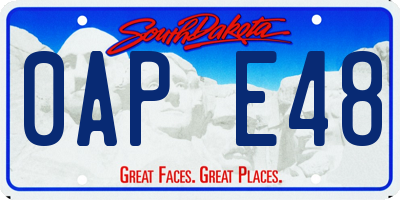 SD license plate 0APE48